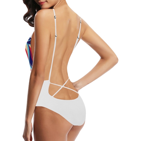 Medusa Women's Lacing Backless One-Piece Swimsuit - Picture 3 of 6